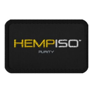 Black HempISO Embroidered Patches – Rectangle 3.5″×2.25″