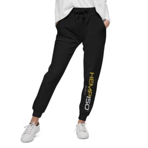 Black HempISO Unisex Fleece Sweatpants